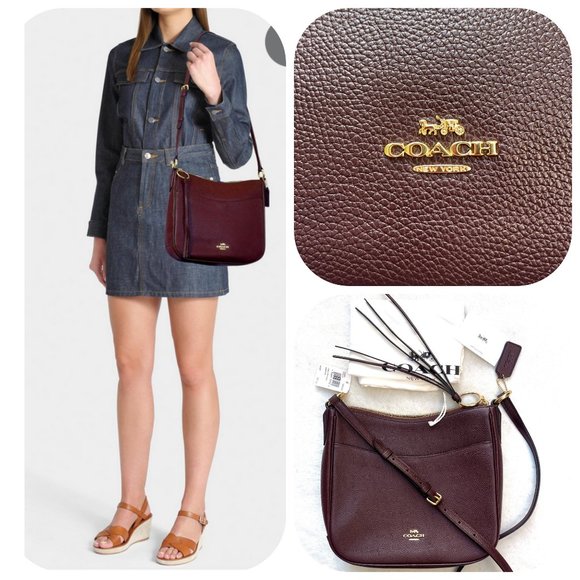 Coach Handbags - NWT COACH Chaise Pebble Leather Zip Crossbody Bag